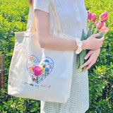Boogzel Apparel Tulip Embroidery Aesthetic Tote Bag, view 2