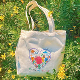 Boogzel Apparel Tulip Embroidery Aesthetic Tote Bag, view 3