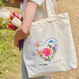 Boogzel Apparel Tulip Embroidery Aesthetic Tote Bag, view 4