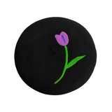 Boogzel Apparel Tulip Embroidery Wool Beret, view 2