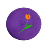 Boogzel Apparel Tulip Embroidery Wool Beret, view 3