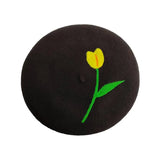 Boogzel Apparel Tulip Embroidery Wool Beret, view 4