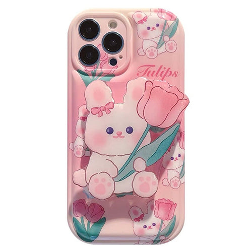 Boogzel Apparel Tulips Bunny iPhone Case