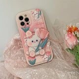 Boogzel Apparel Tulips Bunny iPhone Case, view 2