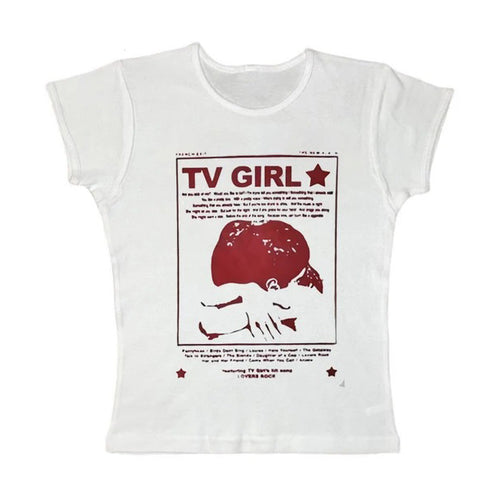 Boogzel Apparel TV Girl Y2K Aesthetic Baby Tee