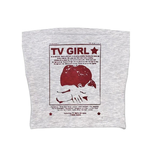 Boogzel Apparel TV Girl Y2K Aesthetic Tube Top