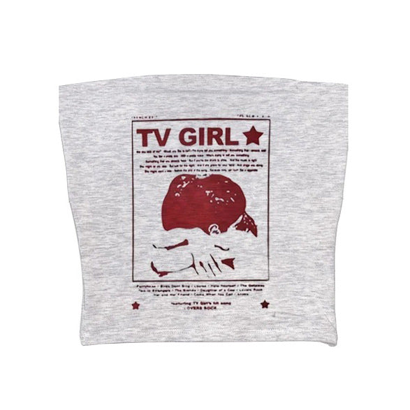 Boogzel Apparel TV Girl Y2K Aesthetic Tube Top