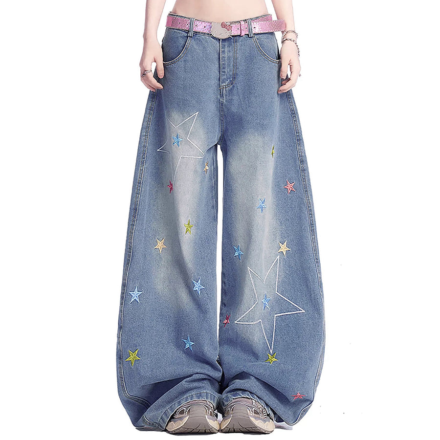 Boogzel Apparel Utah Style Star Wide Leg Jeans