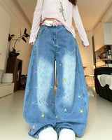 Boogzel Apparel Utah Style Star Wide Leg Jeans, view 2