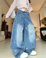 Boogzel Apparel Utah Style Star Wide Leg Jeans, view 3