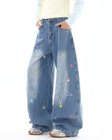 Boogzel Apparel Utah Style Star Wide Leg Jeans, view 4