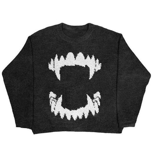 Boogzel Apparel Vampire Teeth Oversized Sweater
