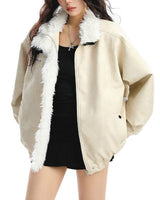 Boogzel Apparel Vanilla Cream Faux Fur Jacket, view 4