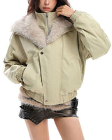 Boogzel Apparel Vanilla Latte Fur Trim Jacket, view 5