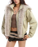 Boogzel Apparel Vanilla Latte Fur Trim Jacket, view 6