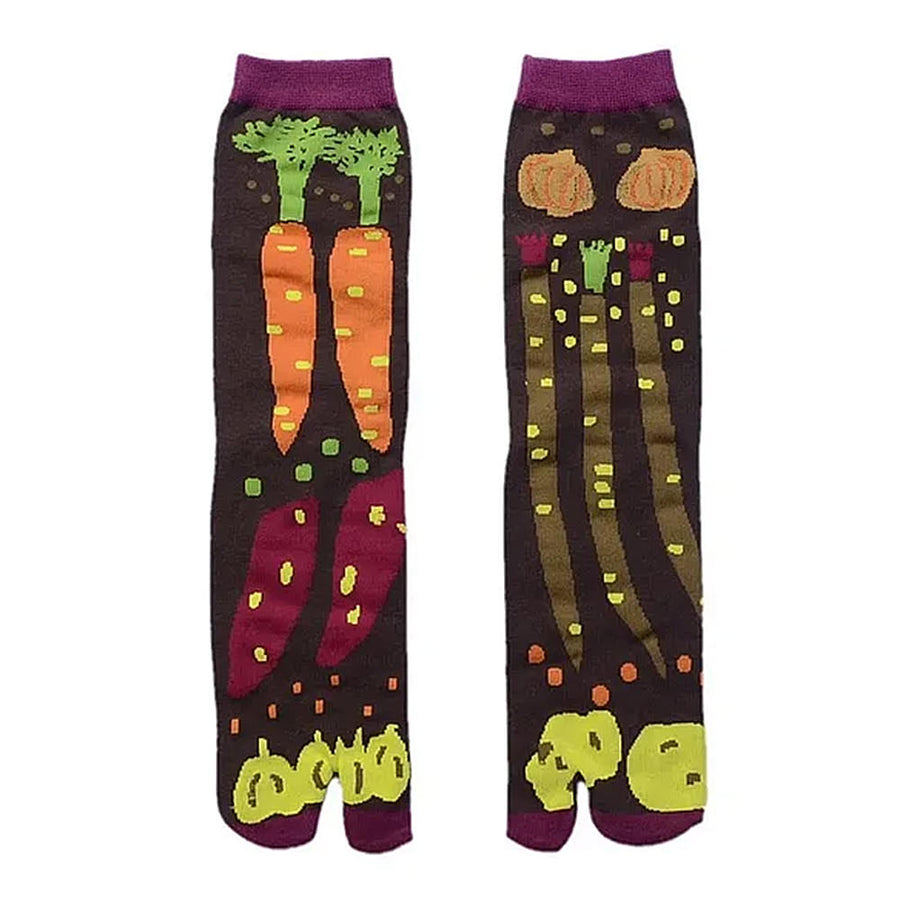 Boogzel Apparel Vegetable Print Split Toe Tabi Socks