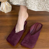 Boogzel Apparel Velvet Slip On Mule Shoes, view 4