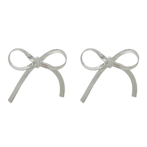 Boogzel Apparel Vintage Aesthetic Chain Bow Earrings