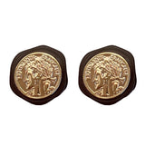 Boogzel Apparel Vintage Aesthetic Coin Earrings, view 3