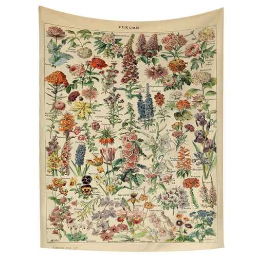 Boogzel Apparel Vintage Aesthetic Fleurs Wall Tapestry