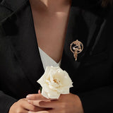 Boogzel Apparel Vintage Aesthetic Girl with a Pearl Brooch, view 3