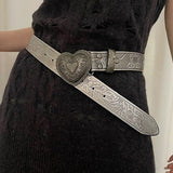 Boogzel Apparel Vintage Aesthetic Heart Buckle Belt, view 5