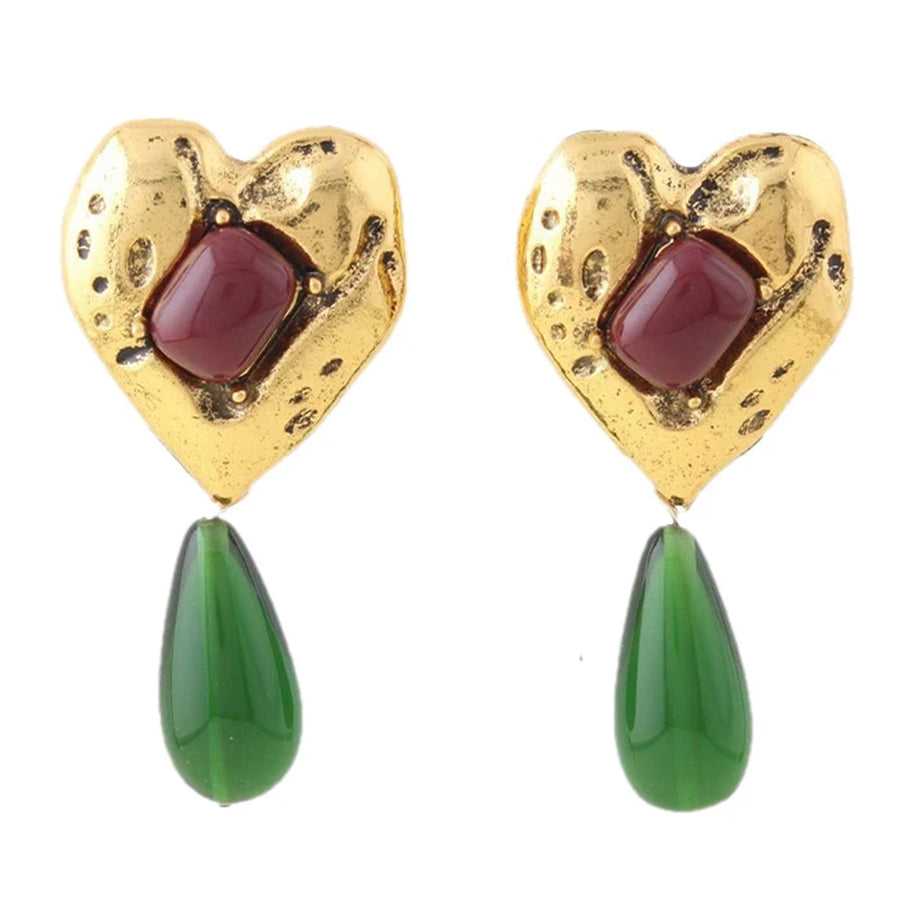 Boogzel Apparel Vintage Chunky Heart Earrings