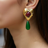 Boogzel Apparel Vintage Chunky Heart Earrings, view 2