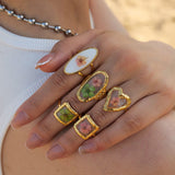 Boogzel Apparel Vintage Dried Flowers Rings, view 2