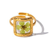 Boogzel Apparel Vintage Dried Flowers Rings, view 5