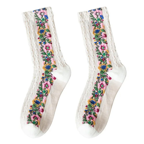 Boogzel Apparel Vintage Embroidered Floral Socks
