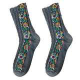 Boogzel Apparel Vintage Embroidered Floral Socks, view 3