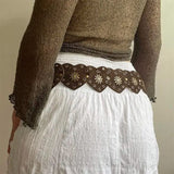 Boogzel Apparel Vintage Heart Brown Suede Belt, view 4