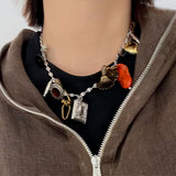 Boogzel Apparel Vintage Inspired Charm Necklace, view 2