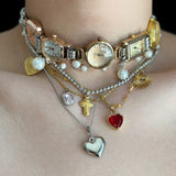 Boogzel Apparel Vintage Layered Charm Necklace Set, view 2