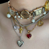 Boogzel Apparel Vintage Layered Charm Necklace Set, view 3