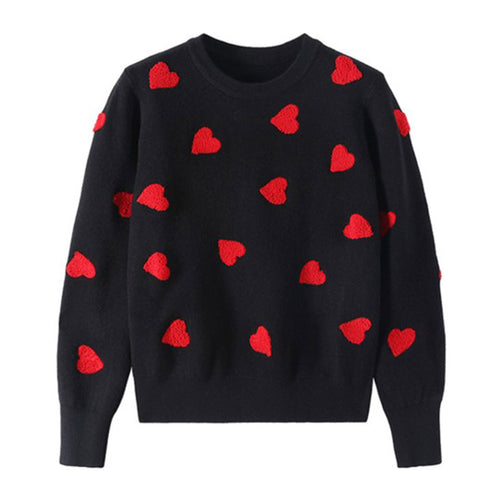 Boogzel Apparel Vintage Red Hearts Sweater