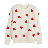 Boogzel Apparel Vintage Red Hearts Sweater, view 2