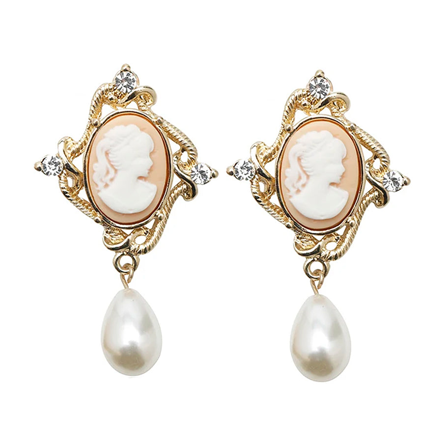 Boogzel Apparel Vintage Style Cameo Earrings