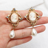 Boogzel Apparel Vintage Style Cameo Earrings, view 2