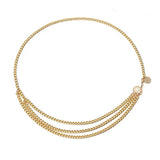 Boogzel Apparel Vintage Style Coin Layered Chain Belt, view 3