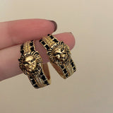 Boogzel Apparel Vintage Style Lion Hoop Earrings, view 2
