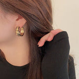 Boogzel Apparel Vintage Style Lion Hoop Earrings, view 3