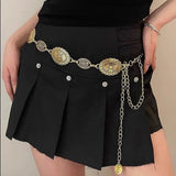Boogzel Apparel Vintage Style Medallion Chain Belt, view 3