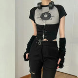 Boogzel Apparel Vinyl Print Crop Top, view 4
