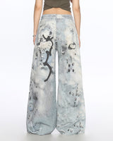 Boogzel Apparel Washed Blue Chain Print Jeans, view 4