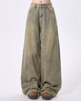 Boogzel Apparel Washed Cross Print Wide Leg Jeans, view 2