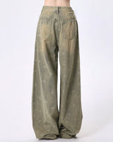 Boogzel Apparel Washed Cross Print Wide Leg Jeans, view 4