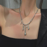 Boogzel Apparel Water Drop Aesthetic Necklace, view 2