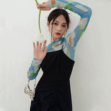 Boogzel Apparel Watercolor Lily Mesh Top, view 4